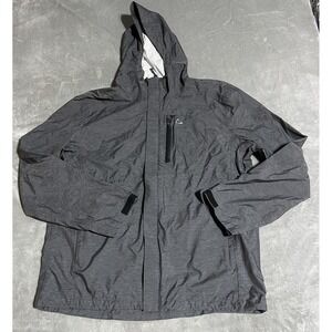 Paradox Rain Jacket Mens Large Gray Hooded Full Zip Wind Waterproof Outdoors